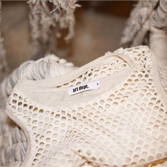 Art Dept Cage Dress Designer Minimalist Luxe Modern Maxi Crochet Celeb Womens M - Picture 13 of 13